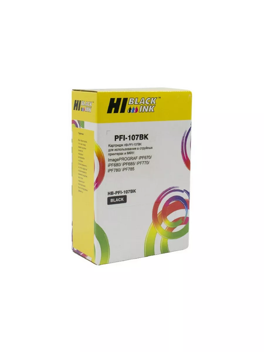 Картридж Hi-Black (PFI-107BK) для Canon iPF680/685/780/785, Bk