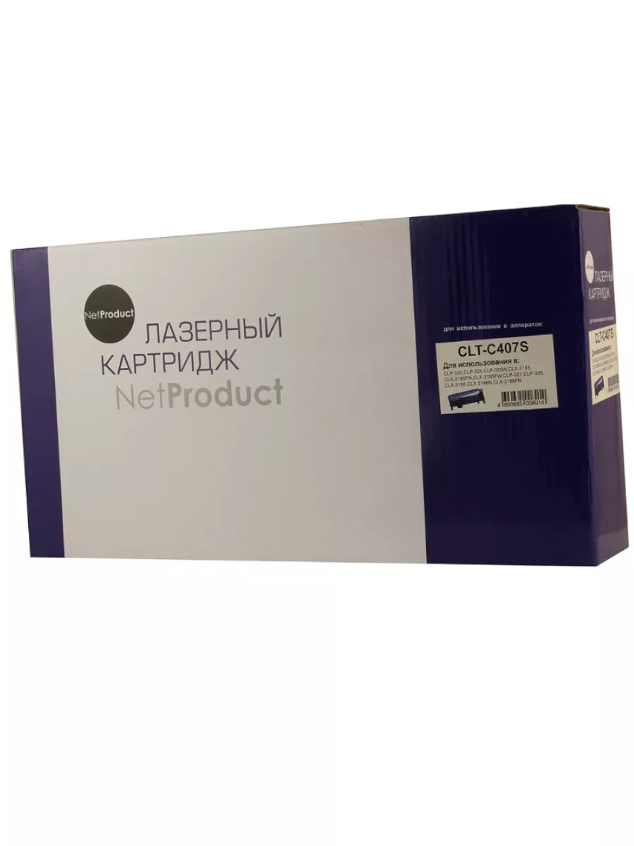 Тонер-картридж NetProduct (N-CLT-C407S) для Samsung CLP-320/320n/325/CLX-3185, C, 1K