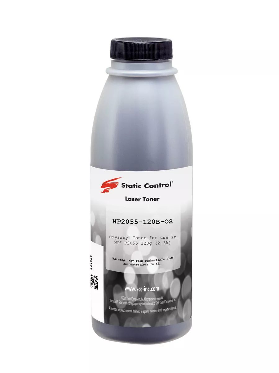 Тонер Static Control для HP LJ P2035/2055  (Odyssey), 120 г, флакон