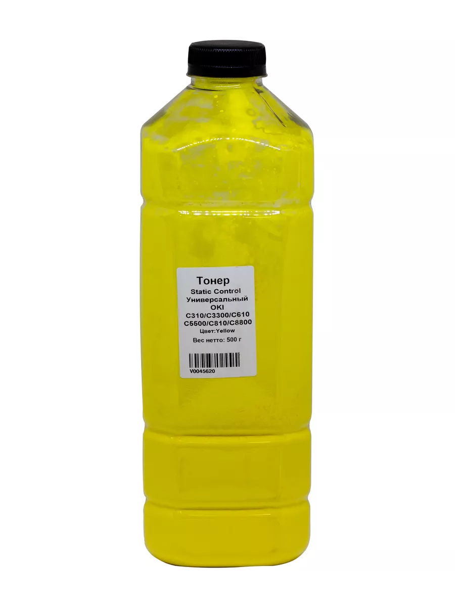 Тонер Static Control Универсальный для Oki С310/С3300/C610/С5500/С810/С8800, Y, 500 г, канистра