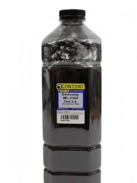 Тонер Content для Samsung ML-2160, Тип 2.4, Bk, 700 г, канистра
