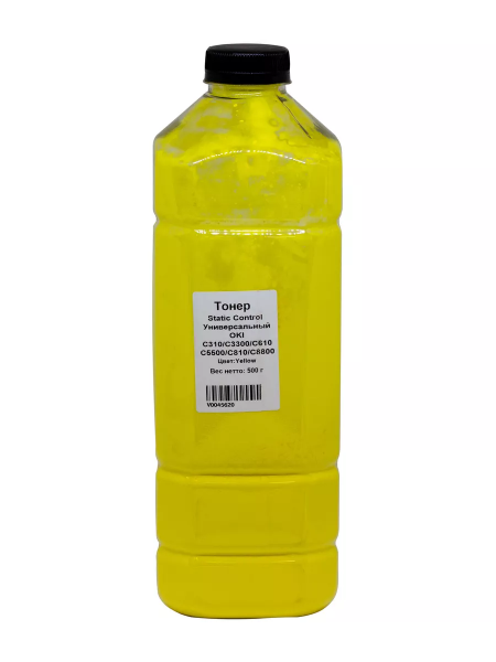 Тонер Static Control Универсальный для Oki С310/С3300/C610/С5500/С810/С8800, Y, 500 г, канистра